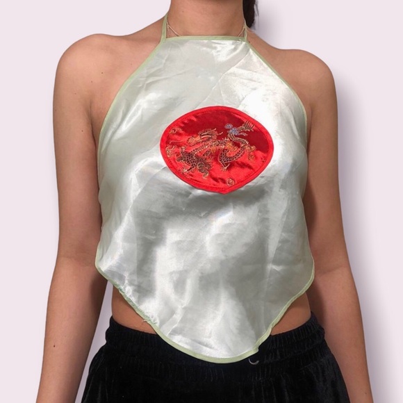 Y2K Silky Halter Top - Picture 3 of 3